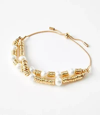 Pearlized Spliced Pull Tie Bracelet
