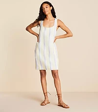 Lou & Grey Striped Linen Cotton Tie Back Mini Pocket Dress