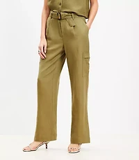 Tall Drapey Cargo Pants in Linen Blend