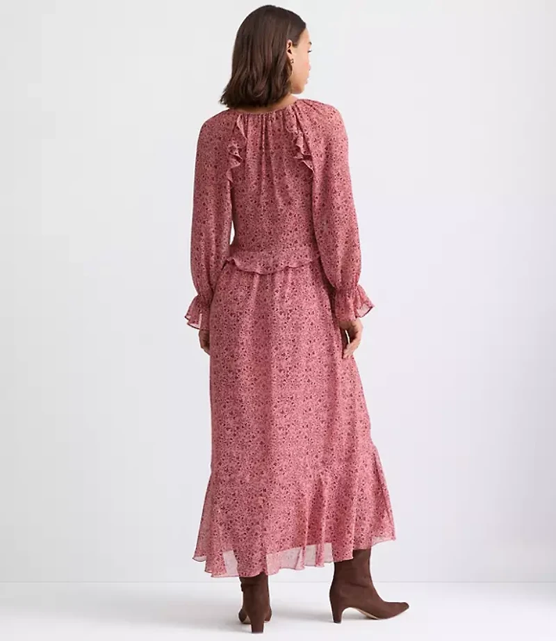 Floral Ruffle Maxi Dress