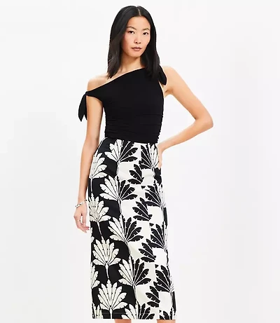 Petite Palm Linen Blend Maxi Skirt