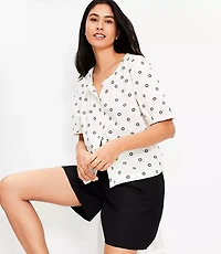 Petite Dotted Bubble Sleeve Blouse