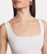 Petite LOFT Versa Ribbed Square Neck Bodysuit