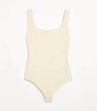 Petite LOFT Versa Ribbed Square Neck Bodysuit