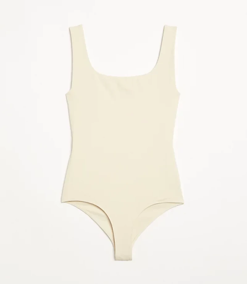 Petite LOFT Versa Ribbed Square Neck Bodysuit
