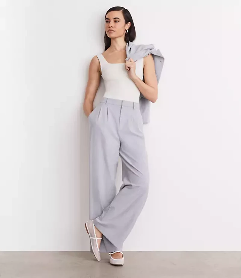 Petite LOFT Versa Ribbed Square Neck Bodysuit