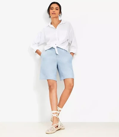 Petite Bermuda Shorts in Linen