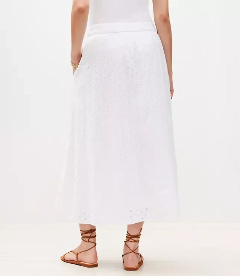 Petite Eyelet Pull On Maxi Pocket Skirt