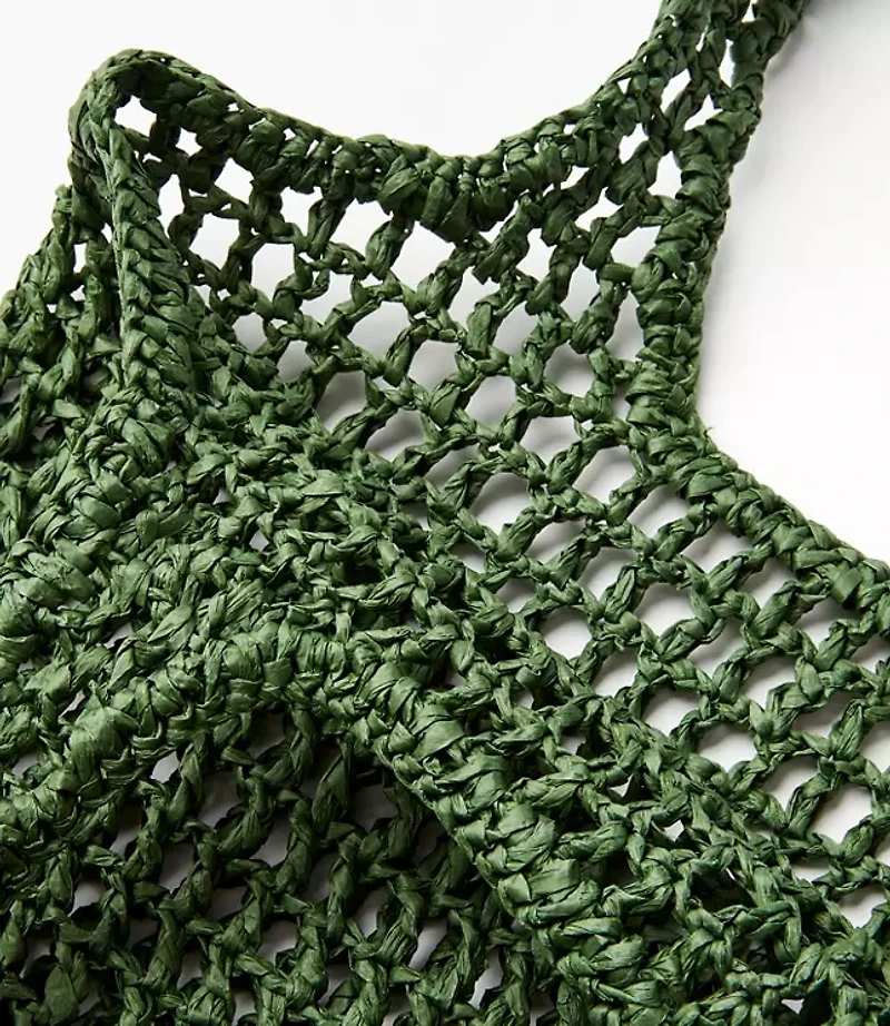 LOFT Beach Straw Tote Bag