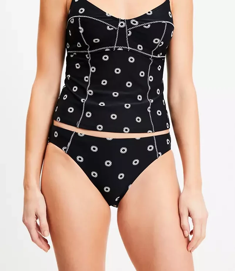 LOFT Beach Dotted Zig Zag Stitch Bikini Bottom
