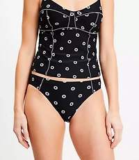 LOFT Beach Dotted Zig Zag Stitch Bikini Bottom