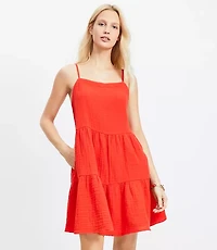 LOFT Beach Triple Cloth Tiered Mini Dress