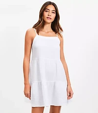 LOFT Beach Triple Cloth Tiered Mini Dress