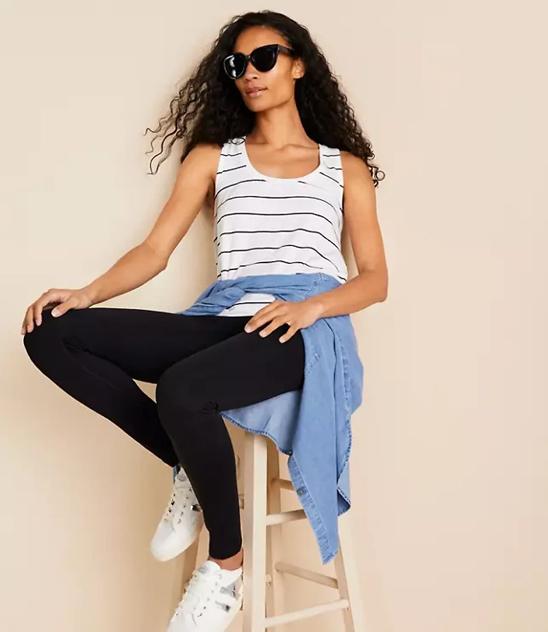 Lou & Grey Stripe Softened Scoop Neck Tank Top