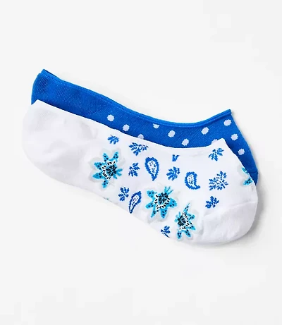 Paisley & Dot No Show Sock Set