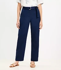 Petite Belted Barrel Pants