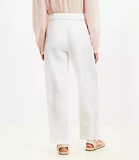 Petite Belted Barrel Pants