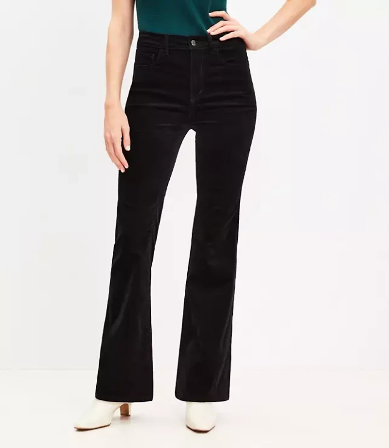 Five Pocket Slim Flare Pants Velvet