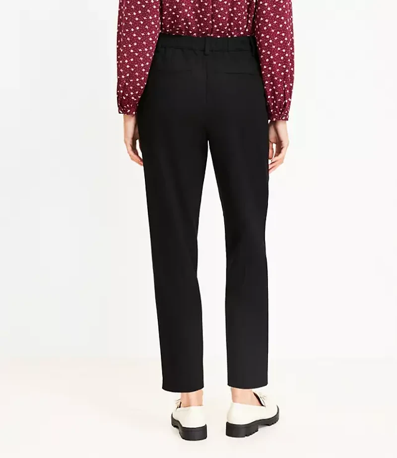 Pleated Pull On Slim Pants Brushed Flannel
