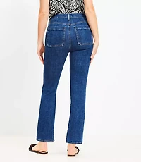 Curvy High Rise Kick Crop Utility Jeans in Dark Rinse Wash