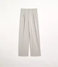 LOFT Versa Seasonless Stretch Double Pleat Wide Leg Pant Stripe