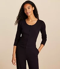 Lou & Grey Ribbed Abbreviated Cardigan