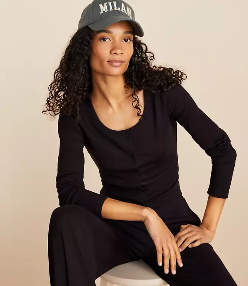 Lou & Grey Ribbed Abbreviated Cardigan
