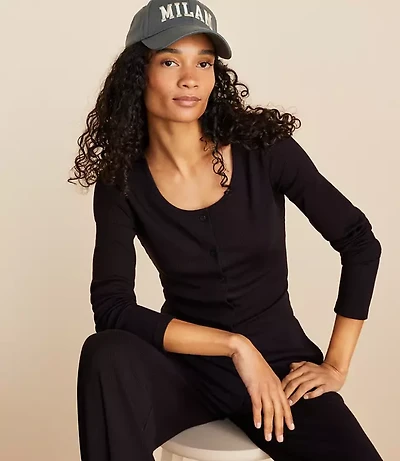 Lou & Grey Ribbed Abbreviated Cardigan
