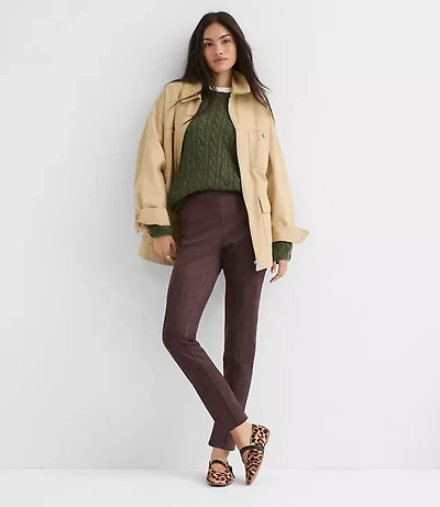 Petite Faux Suede Leggings