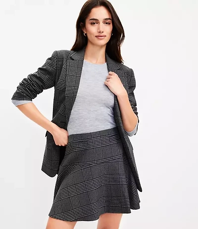 Tall Plaid Flounce Mini Skirt