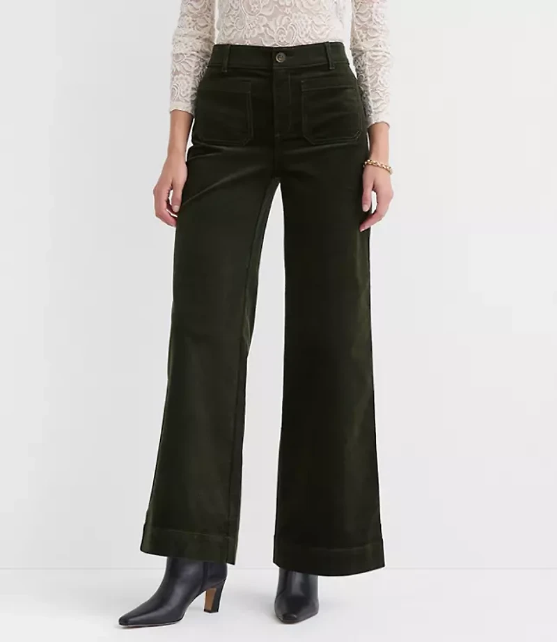 Curvy Palmer Wide Leg Pants Brushed Corduroy
