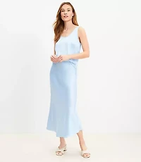Satin Bias Midi Skirt