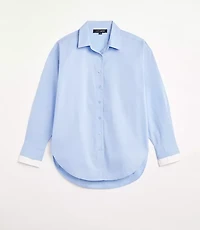 LOFT Versa Poplin Oversized Double Cuff Tunic Shirt
