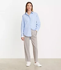 LOFT Versa Poplin Oversized Double Cuff Tunic Shirt