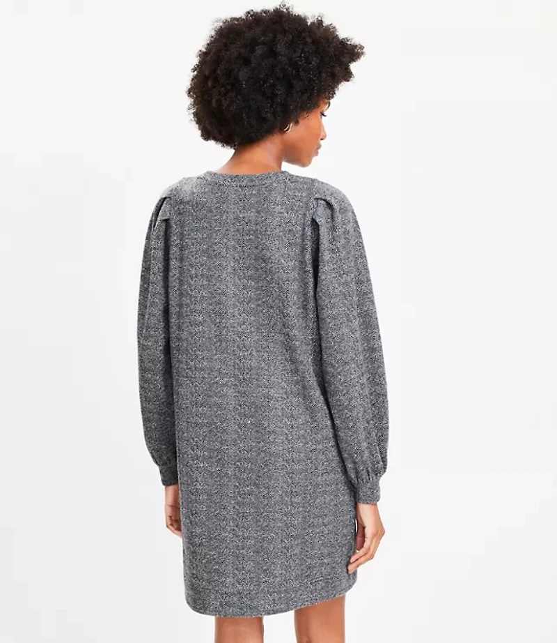Petite Houndstooth Knit Pocket Dress
