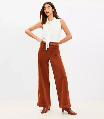 Palmer Wide Leg Pants Brushed Corduroy