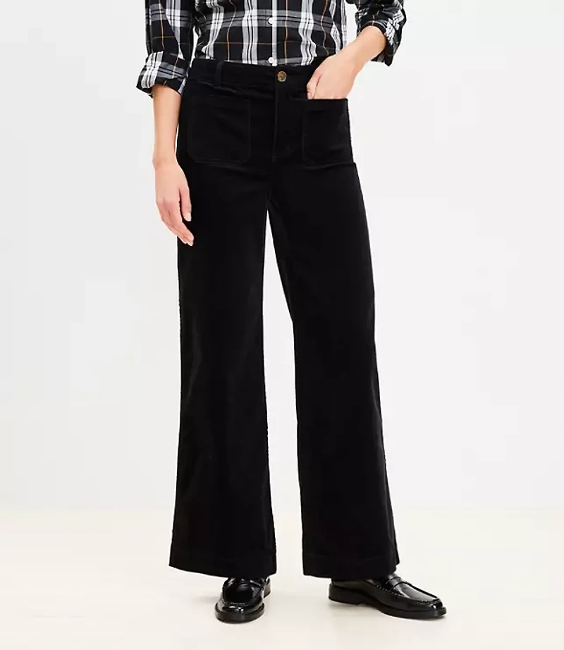 Palmer Wide Leg Pants Brushed Corduroy