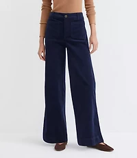 Petite Palmer Wide Leg Pants Brushed Corduroy