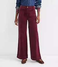 Petite Palmer Wide Leg Pants Brushed Corduroy