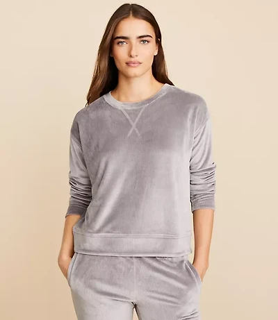 Lou & Grey Ribbed Velour Sweatshirt