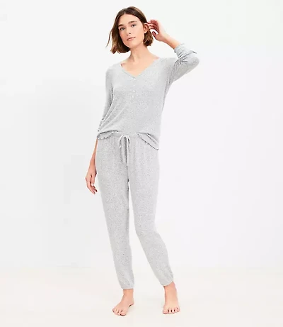 Marled Henley Pajama Set