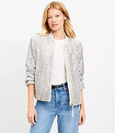 Sequin Bomber Jacket