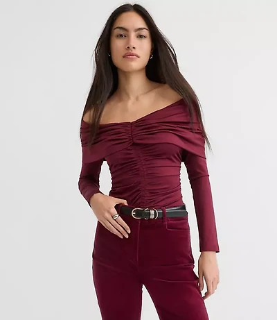 Ruched Off The Shoulder Top