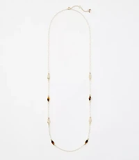 Tortoiseshell Print Station Necklace