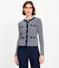 Striped Pocket Cardigan Top