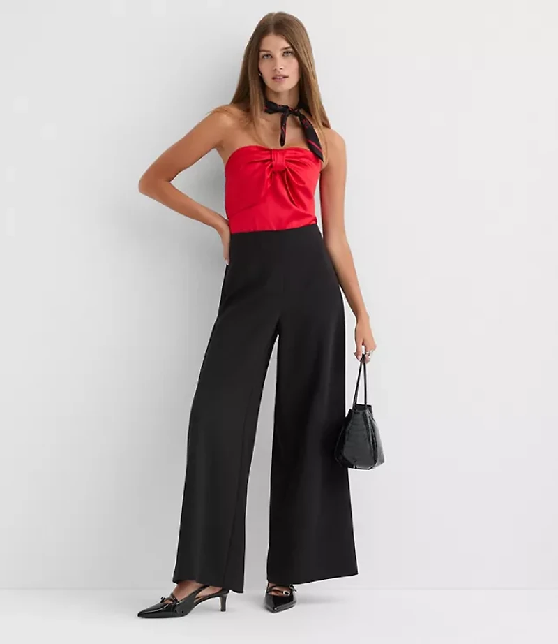 Darted Palazzo Pants Doubleface