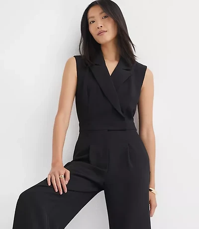 Crepe Lapel Jumpsuit