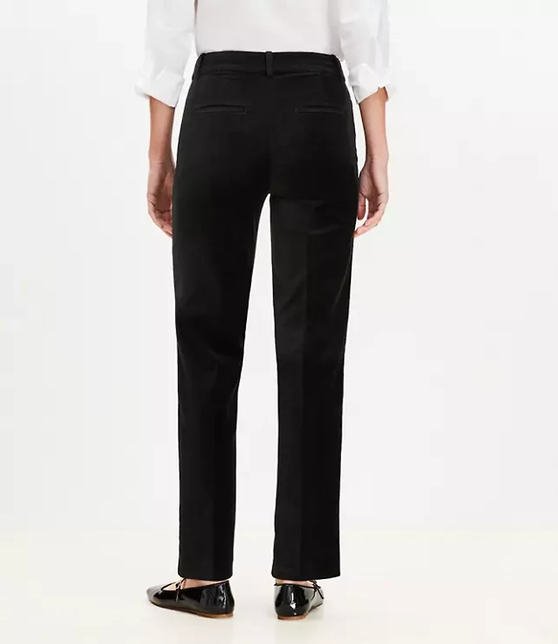 Curvy Pintucked Full Length Straight Pants Velvet