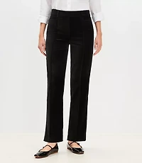 Curvy Pintucked Full Length Straight Pants Velvet