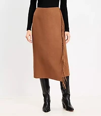 Fringe Midi Wrap Skirt